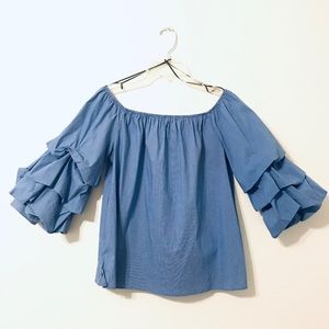 Zara - Ruffle Sleeve off the shoulder top